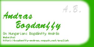 andras bogdanffy business card